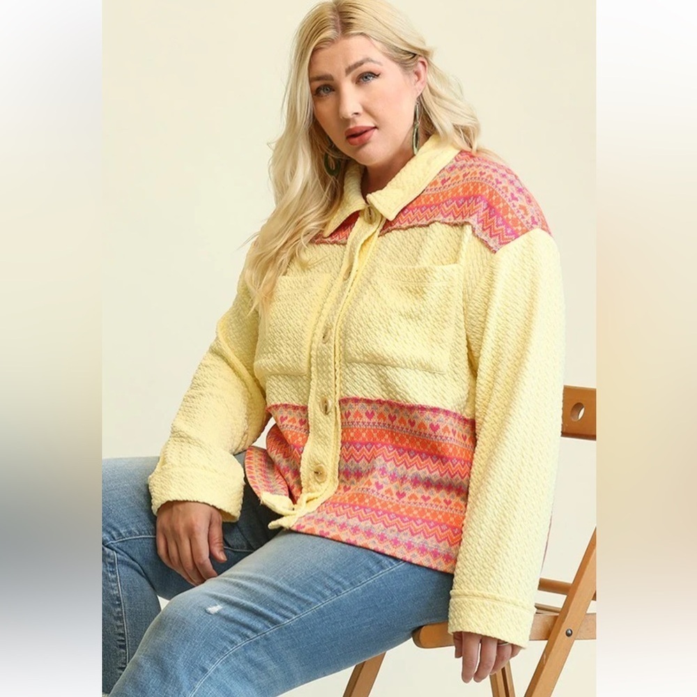 LIGHTWEIGHT SQUISHY SOFT WAFFLE SWEATER SHACKET SIZE XL NWT PLUS SIZE - Picture 2 of 13